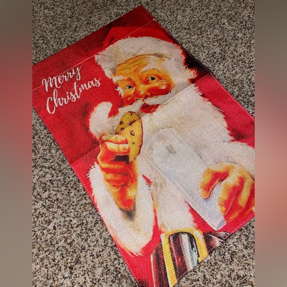 Merry Christmas Santa canvas garden flag - Picture 2 of 3
